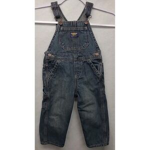 Vtg OshKosh B'Gosh USA Made Acid Wash Overalls 24 Months 3D Bugs sz 6to 9‎ Month